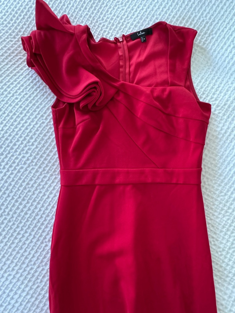 Lulu's Fuchsia One-Shoulder Ruffle Gown - Picture 4 of 5